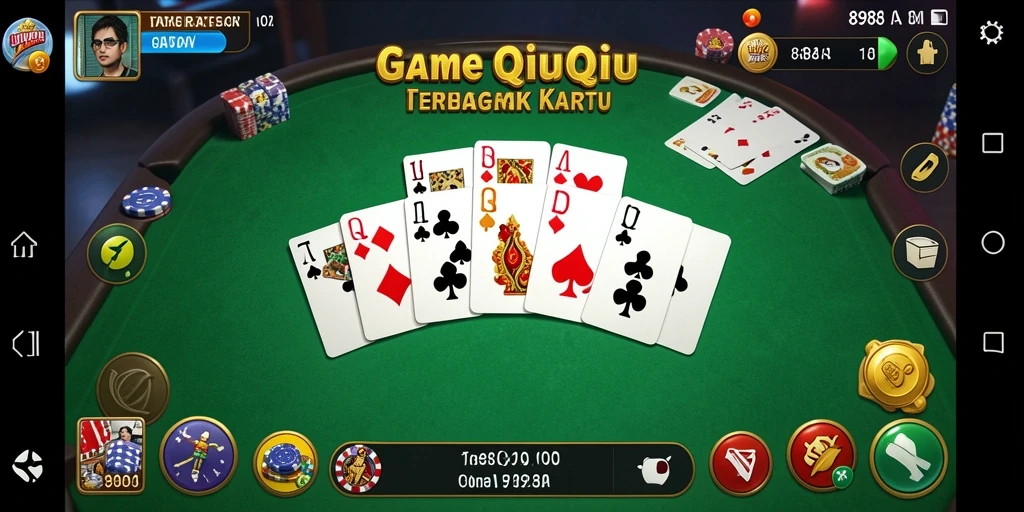 Tampilan gameplay seru dalam 898A, permainan kartu QiuQiu yang menantang.