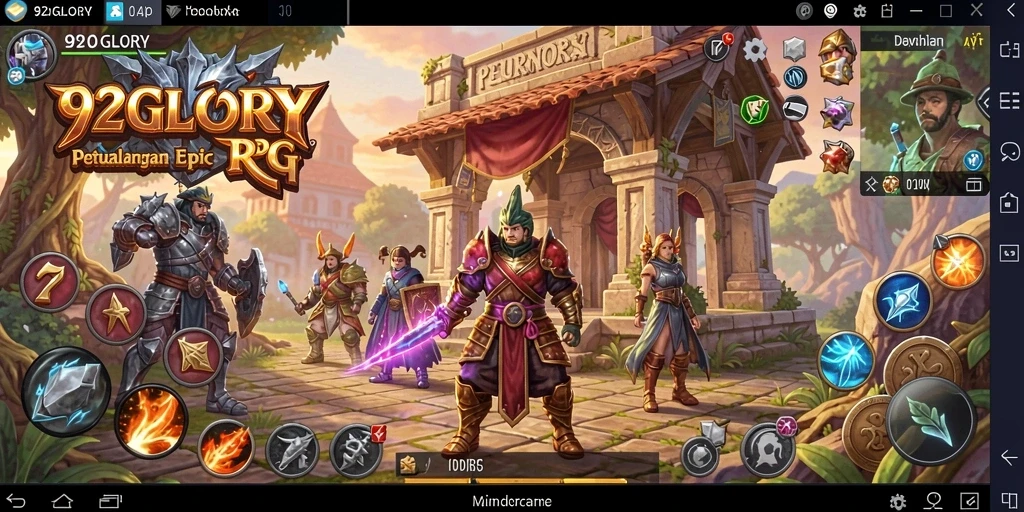 Tampilan gameplay menakjubkan dari 92GLORY dengan aksi RPG mendebarkan.