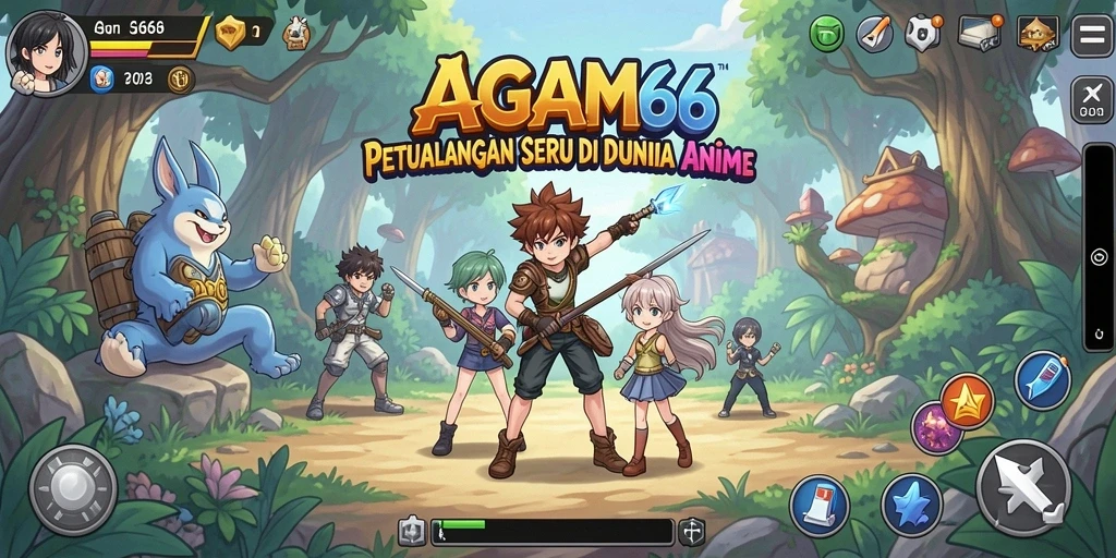 Screenshot AGAM66 menampilkan karakter anime dalam aksi pertarungan.