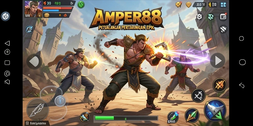 Tampilan seru gameplay Fighting di AMPER88 dengan pertarungan mendebarkan.