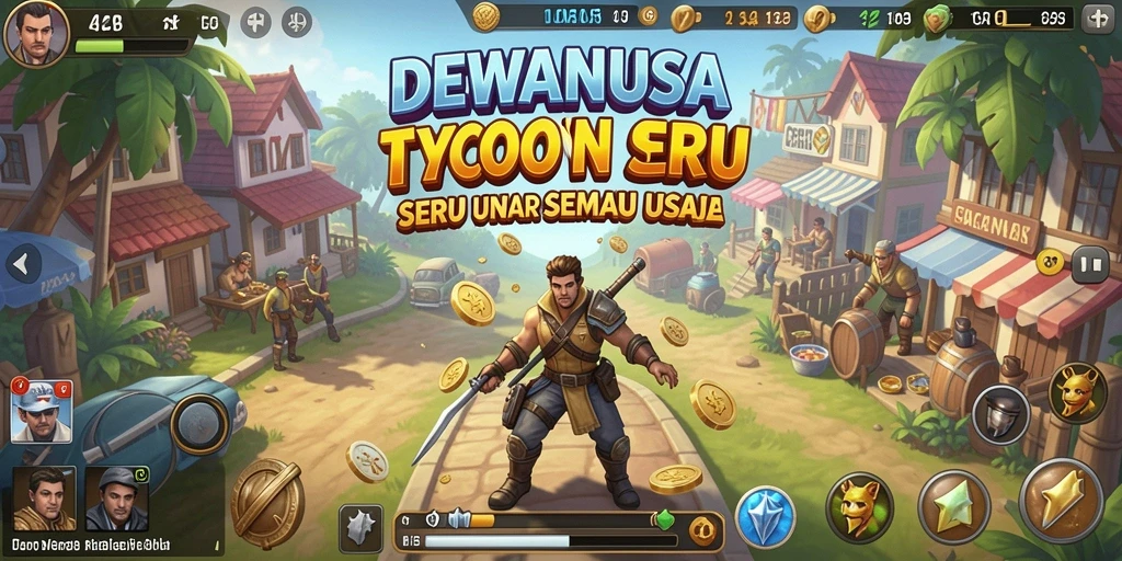 Gameplay DEWANUSA yang menarik dengan banyak pilihan usaha.