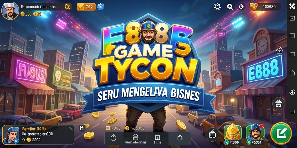 Tampilan gameplay E88 yang seru dan menantang dalam mengelola bisnis.