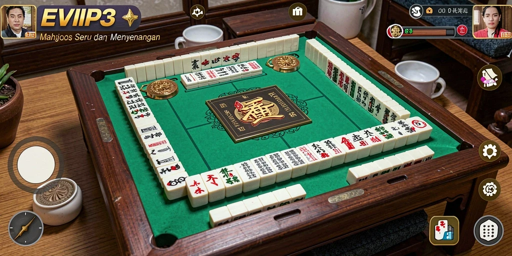 Tampilan gameplay Mahjong yang seru dan menantang di EVIP3.