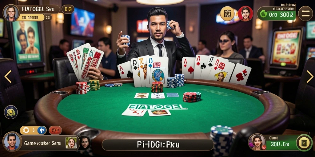Tampilan antarmuka menarik saat bermain poker di FIATOGEL.