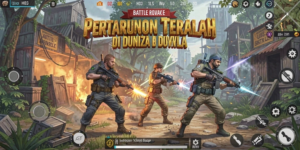 Screenshot H03 dengan aksi pertarungan yang mendebarkan di Battle Royale.