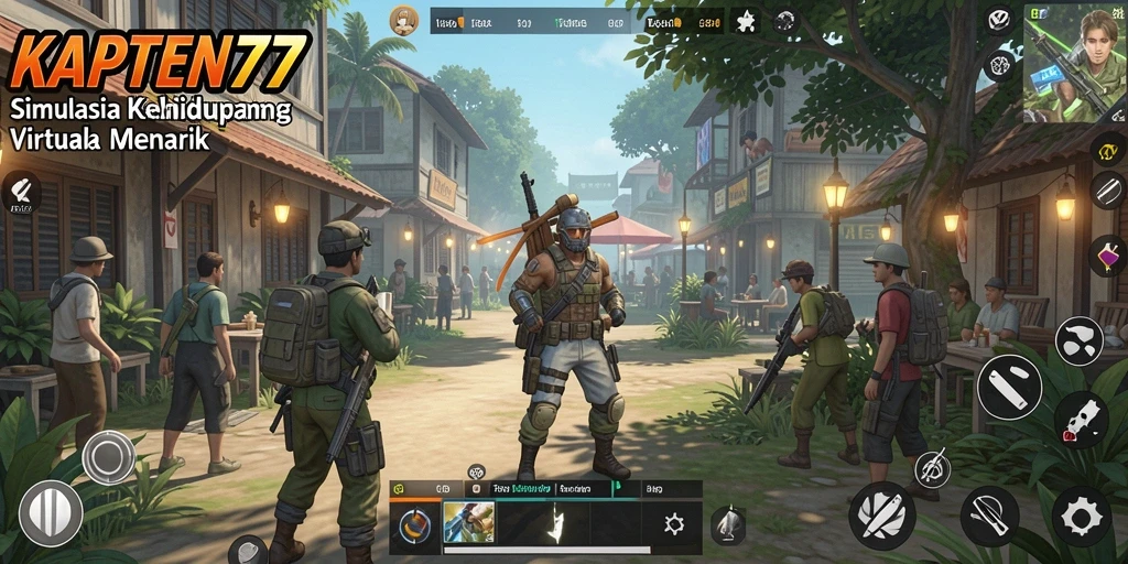 Screenshot utama KAPTEN77 menampilkan gameplay simulasi yang menyenangkan.