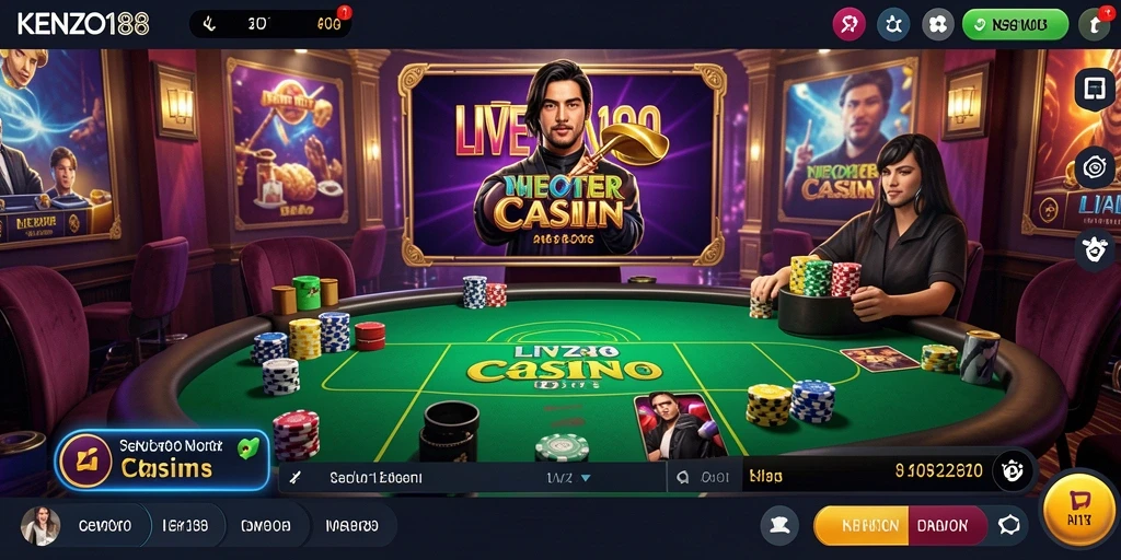 Tampilan gameplay Live Casino yang mengesankan di KENZO188.