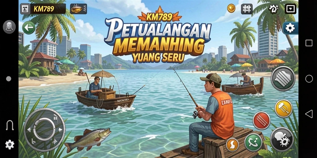 Tampilan gameplay memancing yang menarik di KM789.