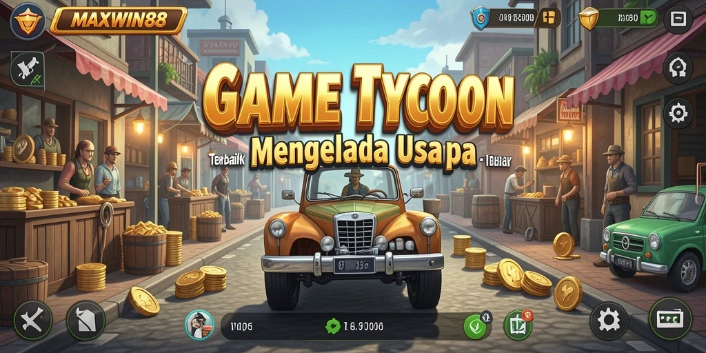 Screenshot gameplay MAXWIN88 menampilkan pengelolaan usaha yang seru.