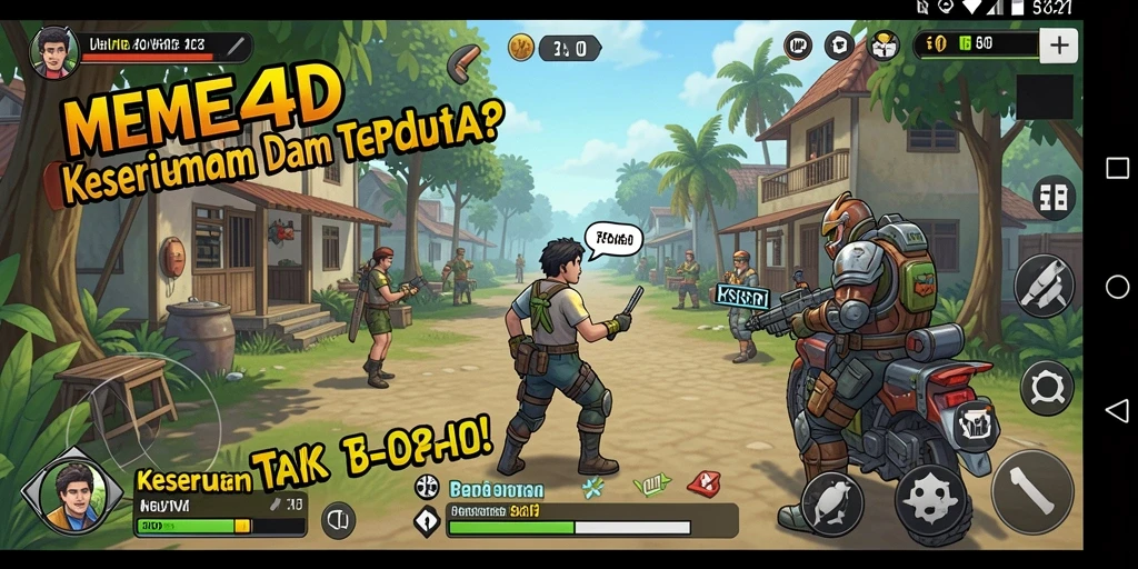 Tangkapan layar dari gameplay yang lucu dan interaktif di MEME4D.