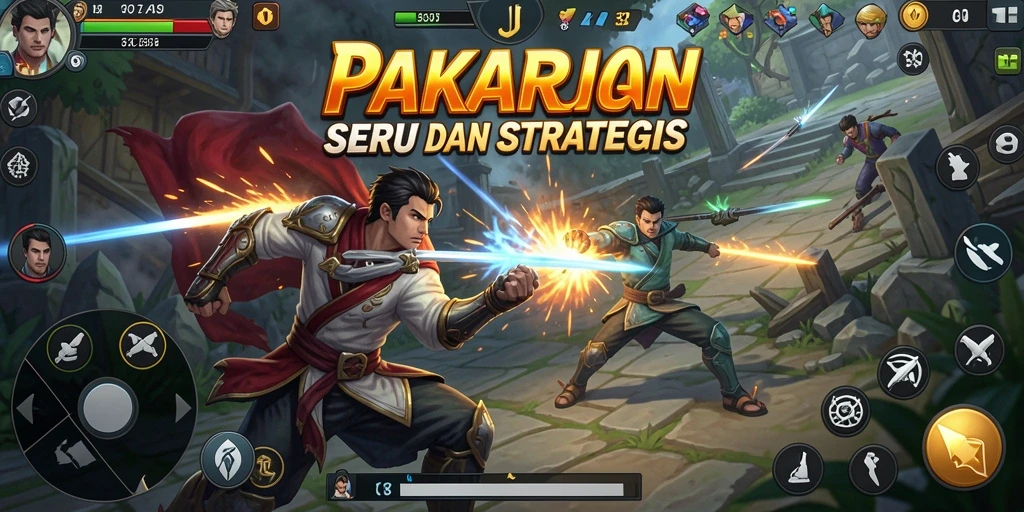 Gameplay PAKARJP yang menegangkan dengan aksi bertarung yang intens.