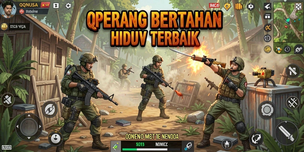 Tampilan seru gameplay QQNUSA dalam pertempuran Battle Royale.