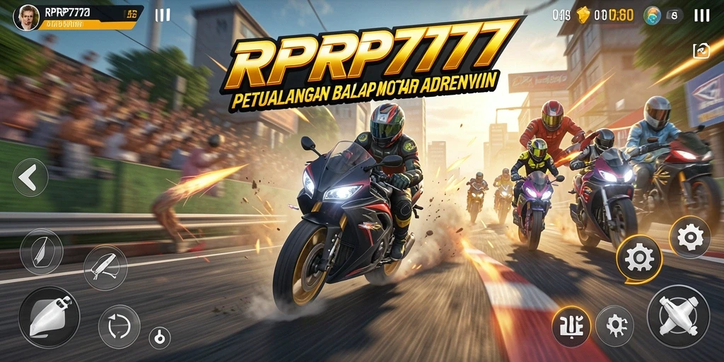Tampilan gameplay balap motor yang menegangkan di RPRP777.
