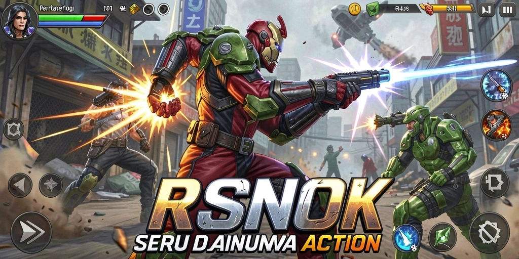 Screenshot gameplay RSNOK menampilkan aksi pertarungan yang mendebarkan.