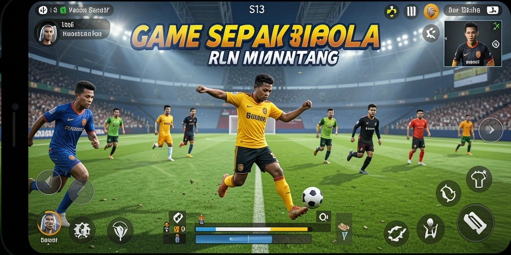 Tampilan gameplay menegangkan di lapangan sepak bola.