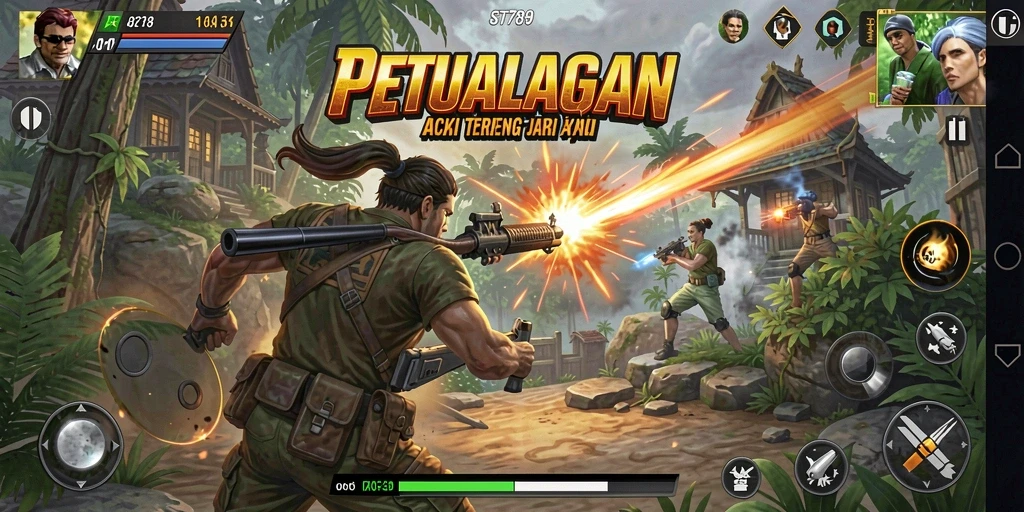 Screenshot ST789 menampilkan aksi seru dalam pertempuran yang mendebarkan.