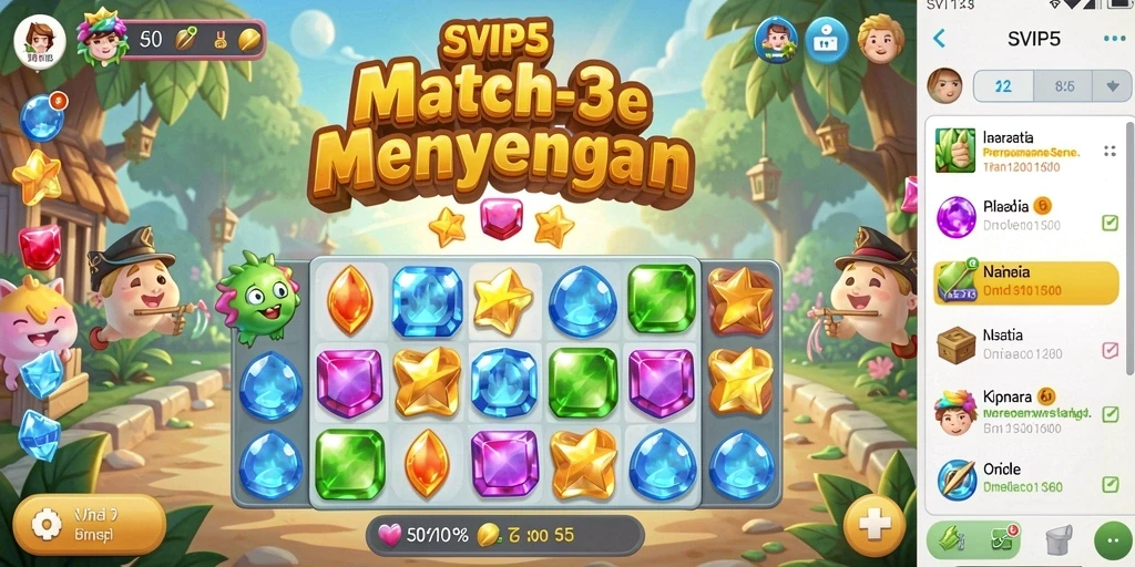 Gameplay seru mencocokkan item di SVIP5.
