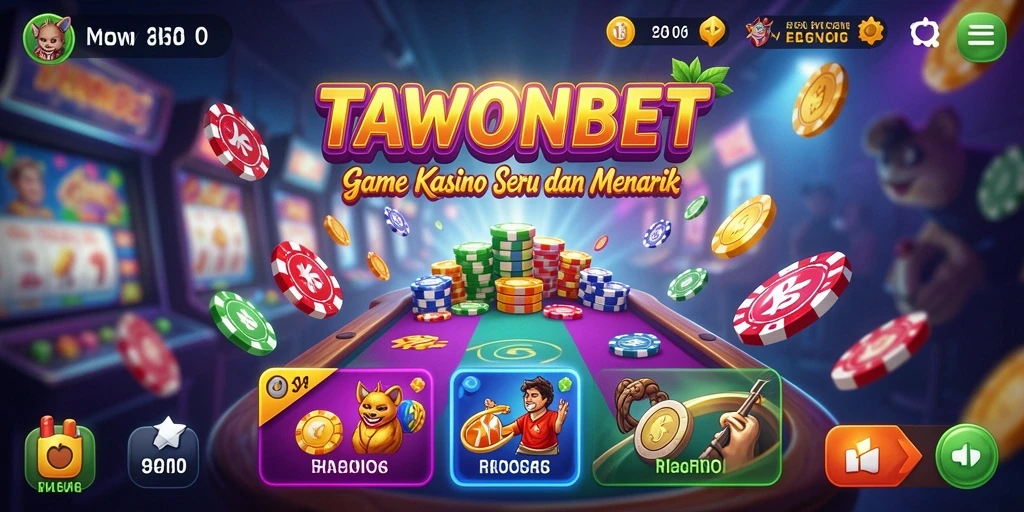 Tampilan menarik dari gameplay Kasino TAWONBET yang mendebarkan.