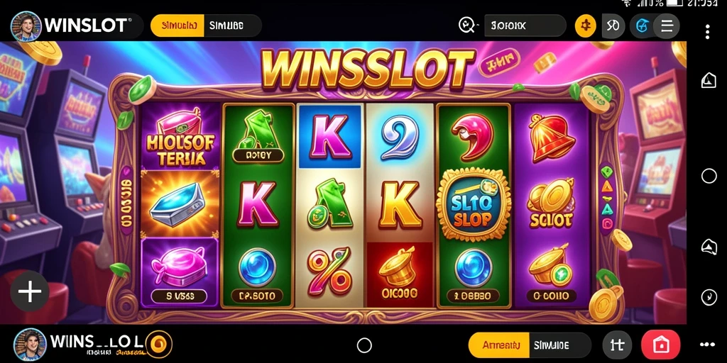 Tampilan gameplay WINSLOT dengan efek visual menarik dan mesin slot beraneka tema.